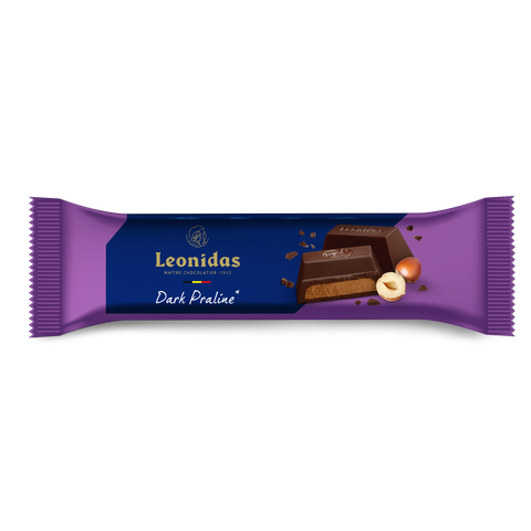 Juodojo šokolado batonėlis su praline, 50 g