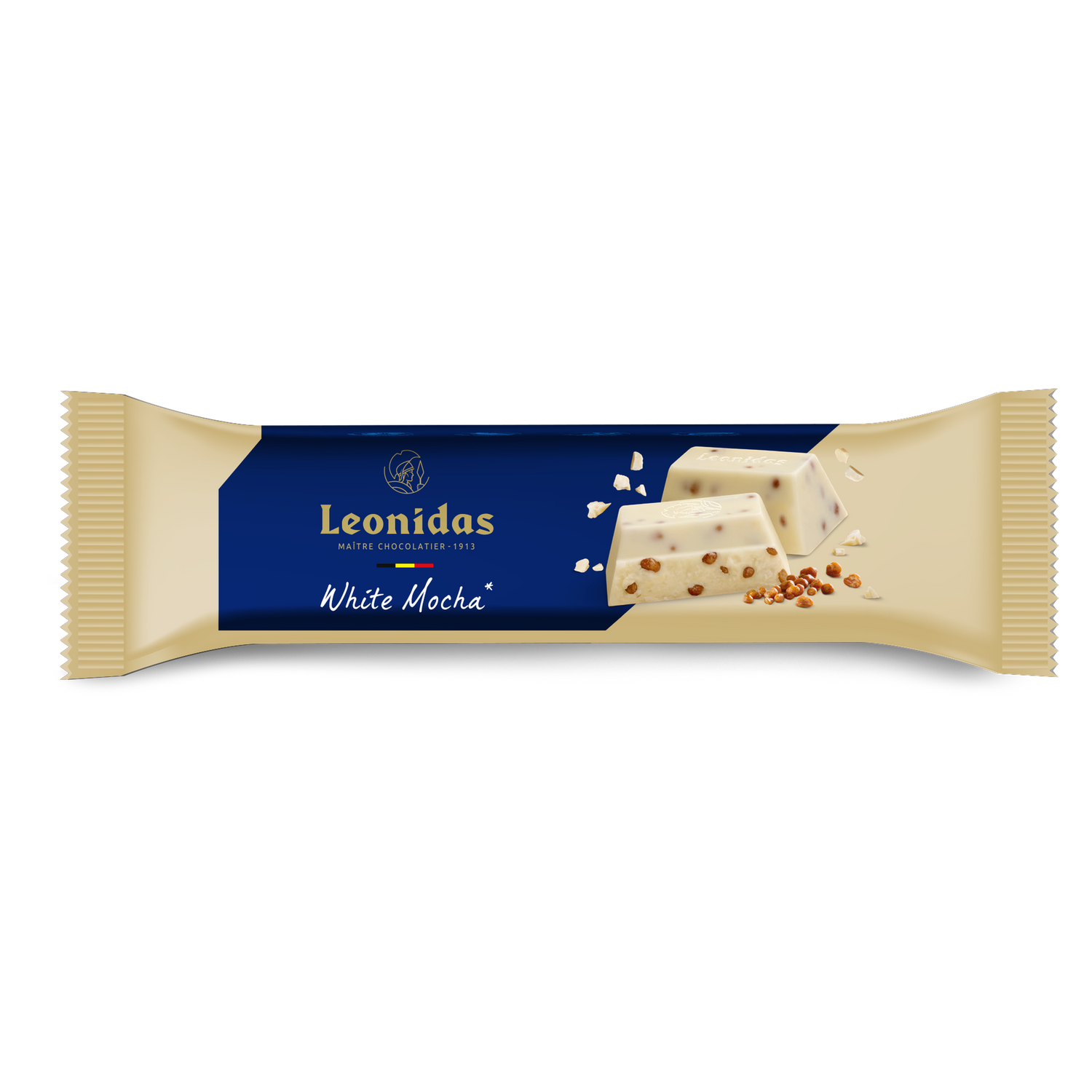 Baltojo šokolado batonėlis su moka perlais, 50 g