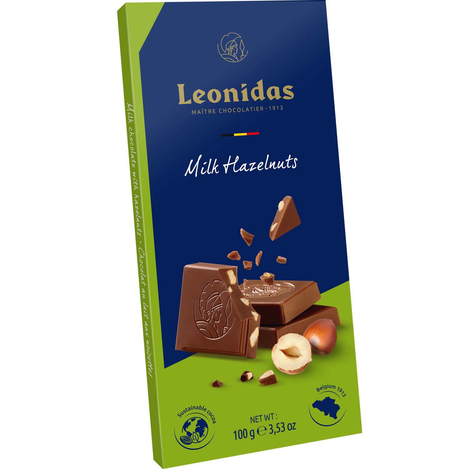 Pieniško šokolado plytelė su lazdynų riešutais, 100 g
