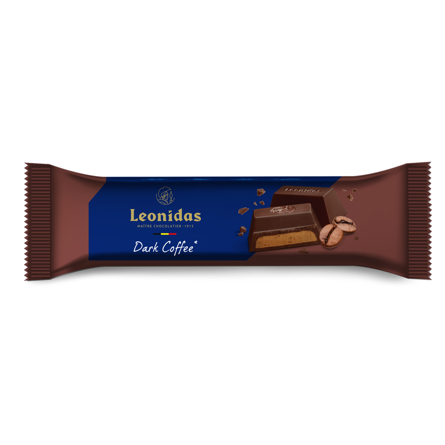 Juodojo šokolado batonėlis su kavos skonio praliné, 50 g