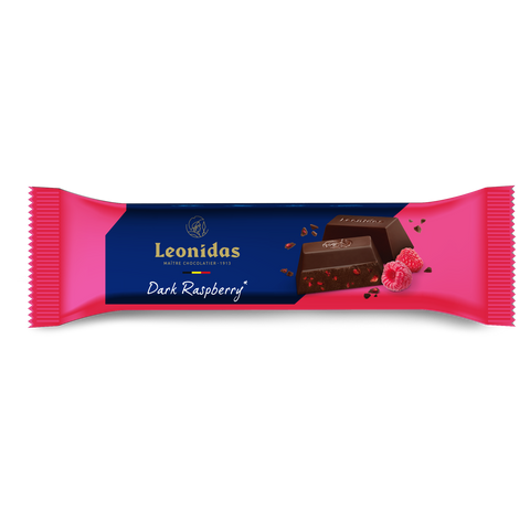 Juodojo šokolado batonėlis su avietėmis, 50 g