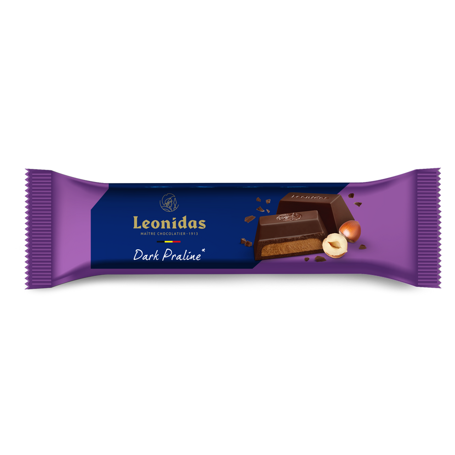 Juodojo šokolado batonėlis su praliné, 50 g