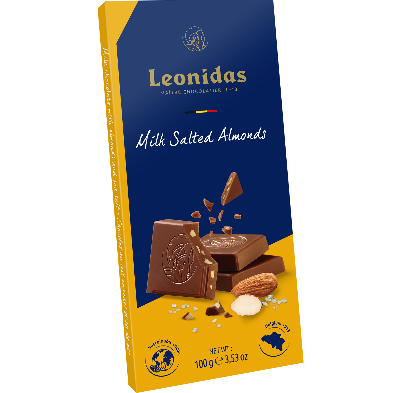 Pieniško šokolado plytelė su sūdytais migdolais, 100 g