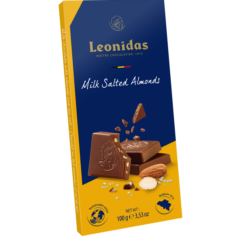 Pieniško šokolado plytelė su sūdytais migdolais, 100 g