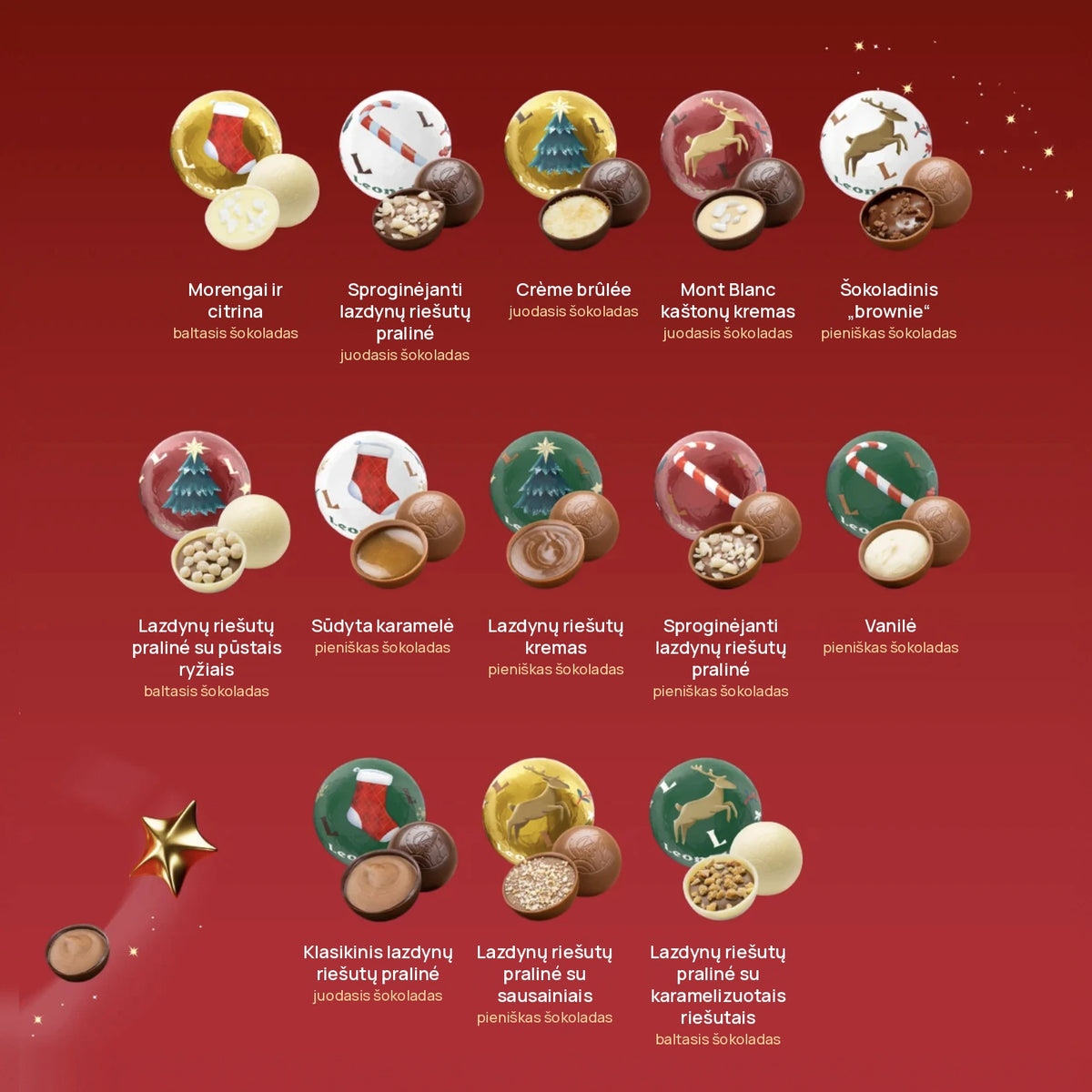Ballotin de Noël | Kalėdiniai šokoladiniai kamuoliukai