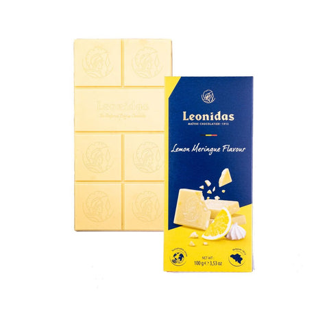 Citrinų skonio baltojo šokolado plytelė su morengais, 100 g
