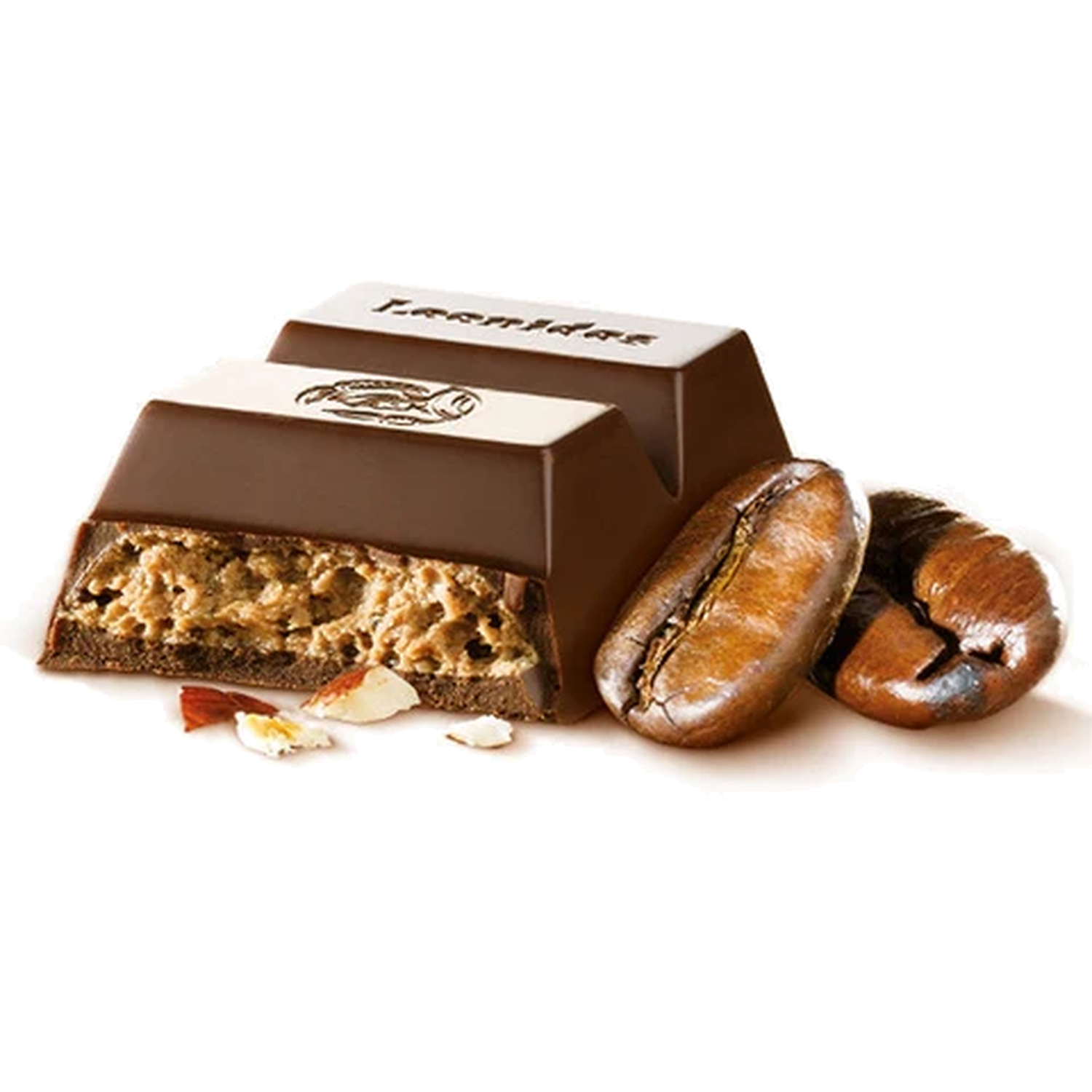 Juodojo šokolado batonėlis su kavos skonio praliné, 50 g
